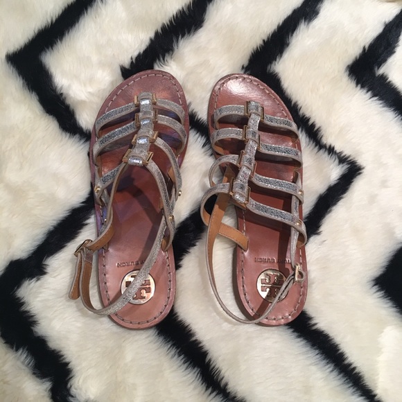 Tory Burch Reggie Flat Sandals Silver - Picture 4 of 6
